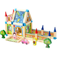 2Kids Toys Drevená stavebnica Zámok farebný