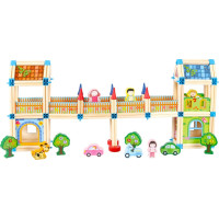 2Kids Toys Drevená stavebnica Zámok farebný