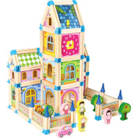 2Kids Toys Drevená stavebnica Zámok farebný