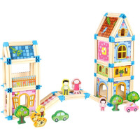 2Kids Toys Drevená stavebnica Zámok farebný