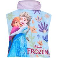 Detská rýchloschnúca osuška s kapucňou FROZEN 50x100 cm - fialová / svetlo modrá