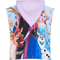 Detská rýchloschnúca osuška s kapucňou FROZEN 50x100 cm - fialová / svetlo modrá