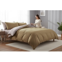 Posteľné obliečky z mikrovlákna NATURAL TAUPE - 160x200 cm - šedé/béžové