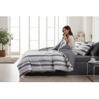 Posteľné obliečky z mikrovlákna SATIN ELEGANCE - 160x200 cm - šedé/biele