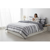 Posteľné obliečky z mikrovlákna SATIN ELEGANCE - 160x200 cm - šedé/biele