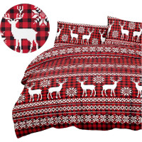 Posteľné obliečky z mikrovlákna SCANDI CHRISTMAS - 160x200 cm - červené