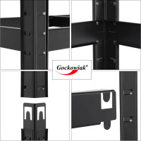 Policový regál - 5 políc - 205x120x45 cm - čierny