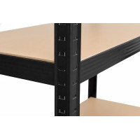 Policový regál - 5 políc - 205x120x45 cm - čierny