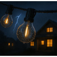 Solight LED vonkajšia balkónová reťaz s žiarovkami, 10 žiaroviek, 5m+3m, 500lm, teplá biela