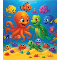 WOODEN CITY Drevené puzzle Chobotnice a korytnačka 20 dielikov