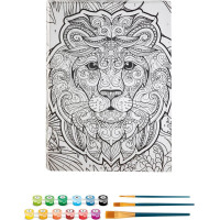 GRAFIX Maľovanie podľa čísel: Lev, plátno na ráme 30x40cm