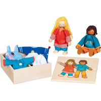 GOKI Bábiky Fynja & Fabio s oblečením