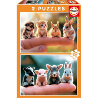 EDUCA Puzzle Malé zvieratká 2x20 dielikov
