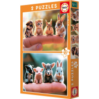 EDUCA Puzzle Malé zvieratká 2x20 dielikov