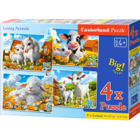 CASTORLAND Puzzle Milujúce zvieratká 4v1 (8,12,15,20 dielikov)