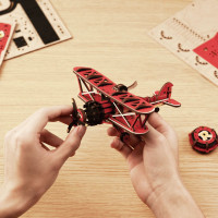 ROBOTIME Roker 3D drevené puzzle Dvojplošník s kyvadlom 163 dielikov