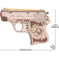 ROBOTIME Roker 3D drevené puzzle Mini pištole 113 dielikov