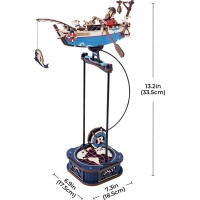ROBOTIME Roker 3D drevené puzzle Rybárska loď s kyvadlom 161 dielikov
