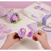 ROBOTIME Roker Floral Art: 3D puzzle Fialová ruža 54 dielikov