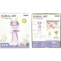 ROBOTIME Roker Floral Art: 3D puzzle Fialová ruža 54 dielikov