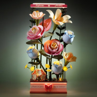 ROBOTIME Roker Floral Art: 3D puzzle Kvetinový box s LED osvetlením 263 dielikov
