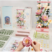 ROBOTIME Roker Floral Art: 3D puzzle Kvetinový box s LED osvetlením 263 dielikov