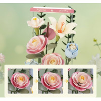 ROBOTIME Roker Floral Art: 3D puzzle Kvetinový box s LED osvetlením 263 dielikov