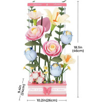 ROBOTIME Roker Floral Art: 3D puzzle Kvetinový box s LED osvetlením 263 dielikov