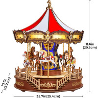 ROBOTIME Rolife DIY 3D drevené puzzle Kolotoč s LED osvetlením 265 dielikov