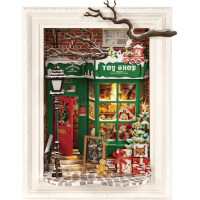 ROBOTIME Rolife DIY 3D drevené puzzle Santove hračkárstvo s LED osvetlením 122 dielikov