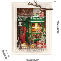 ROBOTIME Rolife DIY 3D drevené puzzle Santove hračkárstvo s LED osvetlením 122 dielikov