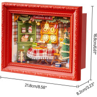 ROBOTIME Rolife DIY 3D drevené puzzle Štedrovečerná večera s LED osvetlením 125 dielikov