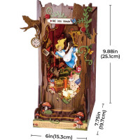 ROBOTIME Rolife DIY 3D Zarážka na knihy: Alenka v Ríši divov s LED osvetlením 300 dielikov