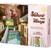 ROBOTIME Rolife DIY 3D Zarážka na knihy: Sakurová ulička s LED osvetlením 340 dielikov