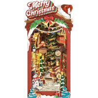 ROBOTIME Rolife DIY 3D Zarážka na knihy: Vianočná ulička s LED osvetlením 289 dielikov