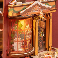 ROBOTIME Rolife DIY 3D Zarážka na knihy: Vianočná ulička s LED osvetlením 289 dielikov