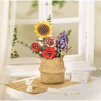 ROBOTIME Rowood 3D drevené puzzle Oranžová gerbera 105 dielikov