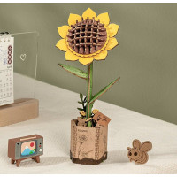 ROBOTIME Rowood 3D drevené puzzle Slnečnica 86 dielikov