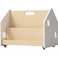 BusyKids Obojstranná knižnica na kolieskach biela