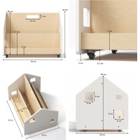 BusyKids Obojstranná knižnica na kolieskach biela