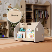 BusyKids Obojstranná knižnica na kolieskach biela