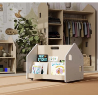 BusyKids Obojstranná knižnica na kolieskach biela