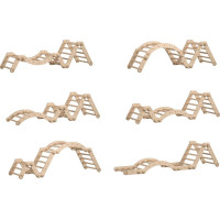 BusyKids Drevené domáce rebriny s hrazdou nelakované