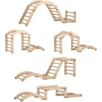 BusyKids Drevené domáce rebriny s hrazdou nelakované