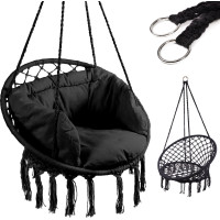 Hojdacie kreslo LUARO s operadlom - čierne - 80 cm + vankúš