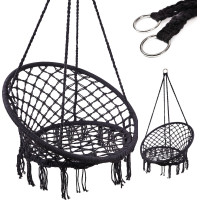 Hojdacie kreslo LUARO s operadlom - čierne - 80 cm