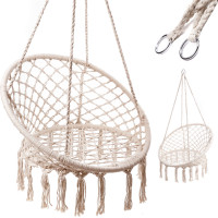 Hojdacie kreslo LUARO s operadlom - ecru - 80 cm