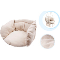 Hojdacie kreslo LUARO s operadlom - ecru - 80 cm + vankúš