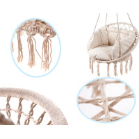 Hojdacie kreslo LUARO s operadlom - ecru - 80 cm + vankúš