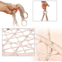 Hojdacie kreslo LUARO s operadlom - ecru - 80 cm + vankúš XXL